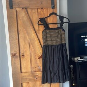 J. Crew Factory Black and Tan Mini Dress